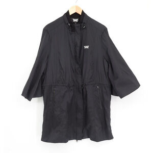 PXG Women's Cinched Waist Golf Windbreaker Half Sleeves Black Sz XL NEW